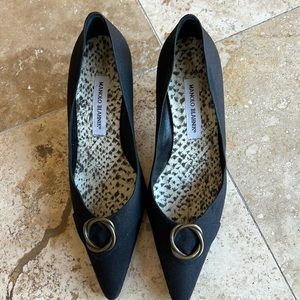 Manolo Blahnik Black Kitten Heels